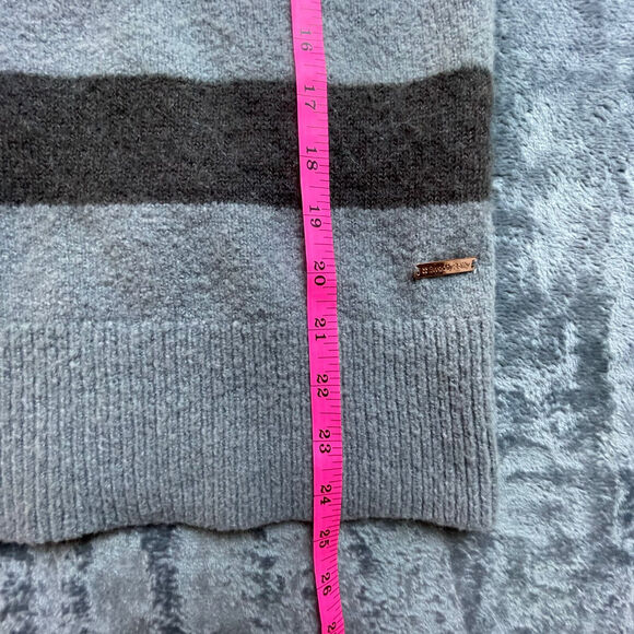 Sweaty Betty London Sweater Womens Small Pink Gray Striped Turtle Neck Luxe Cozy - Picture 5 of 11